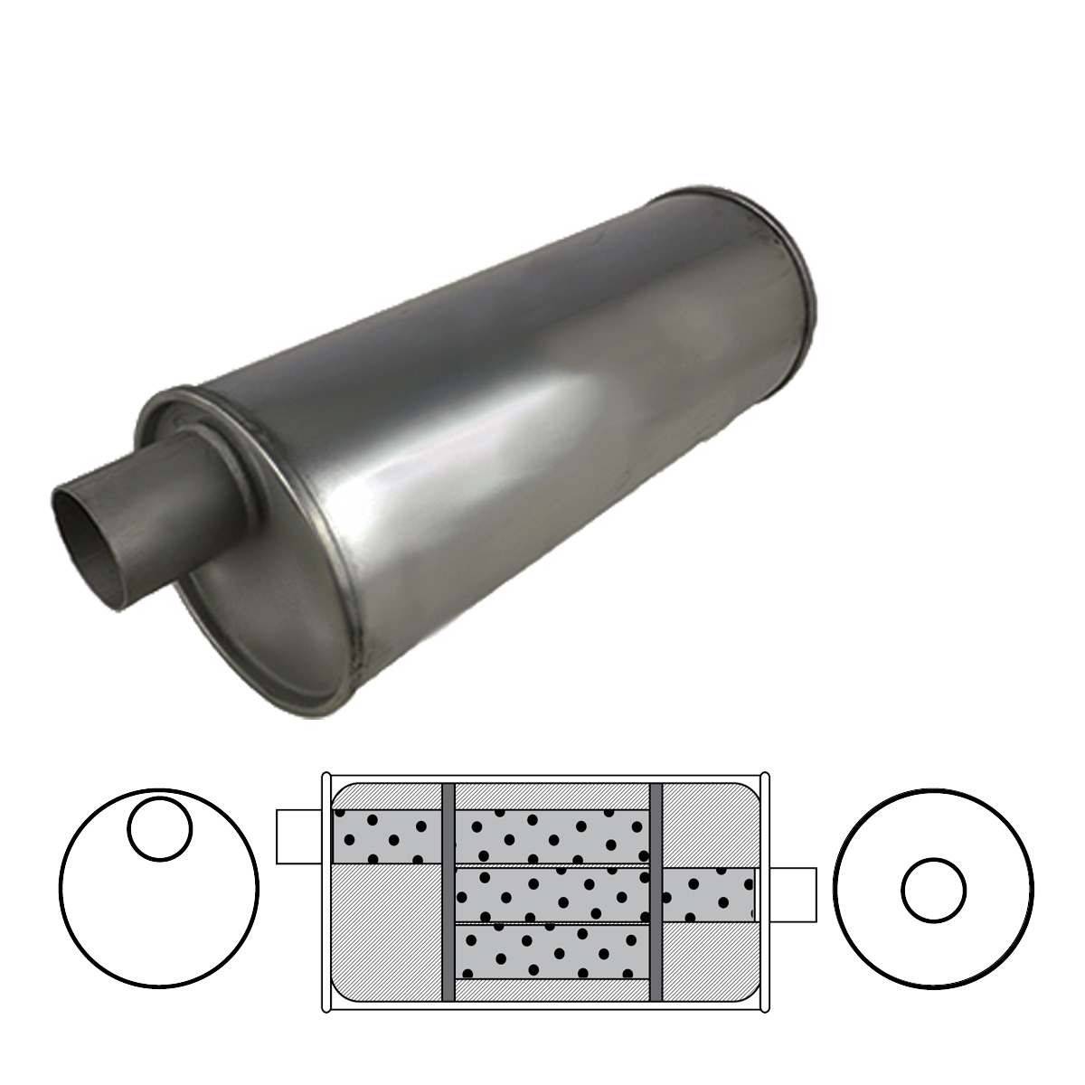 6" Round, 16" Long, 1 3/4" Offset/Centre - Triflow image