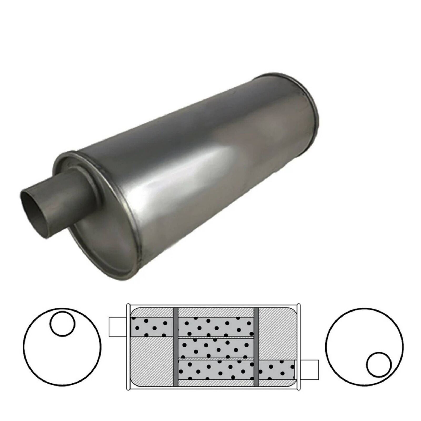 6" Round, 16" Long, 2" Offset/Offset - Right Hand Rotation image