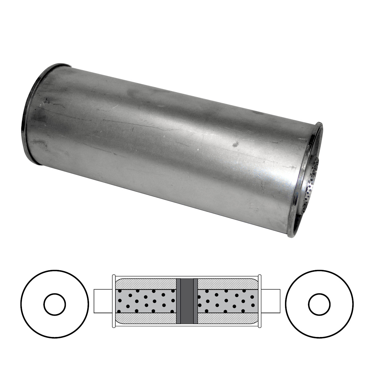 6" Round, 14" Long, 3" Centre/Centre - Chambered image
