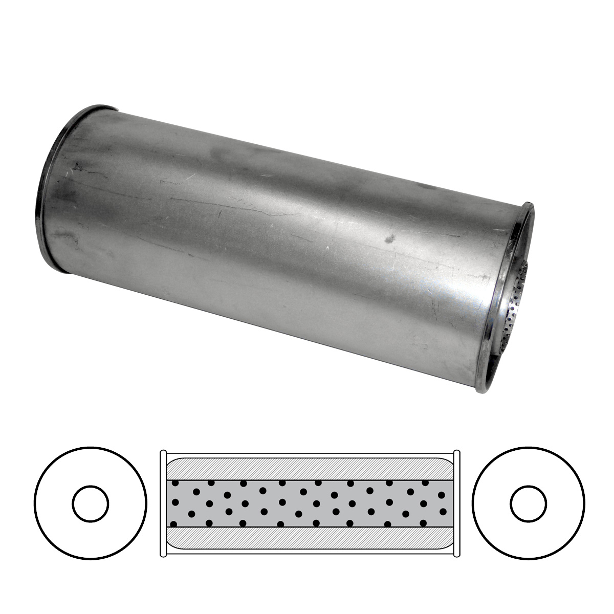 6" Round, 16" Long, 3" Centre/Centre - Megaflow image