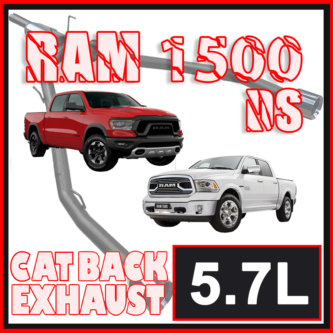 RAM DS 1500 Exhaust 5.7L V8 3 inch Cat Back Systems image