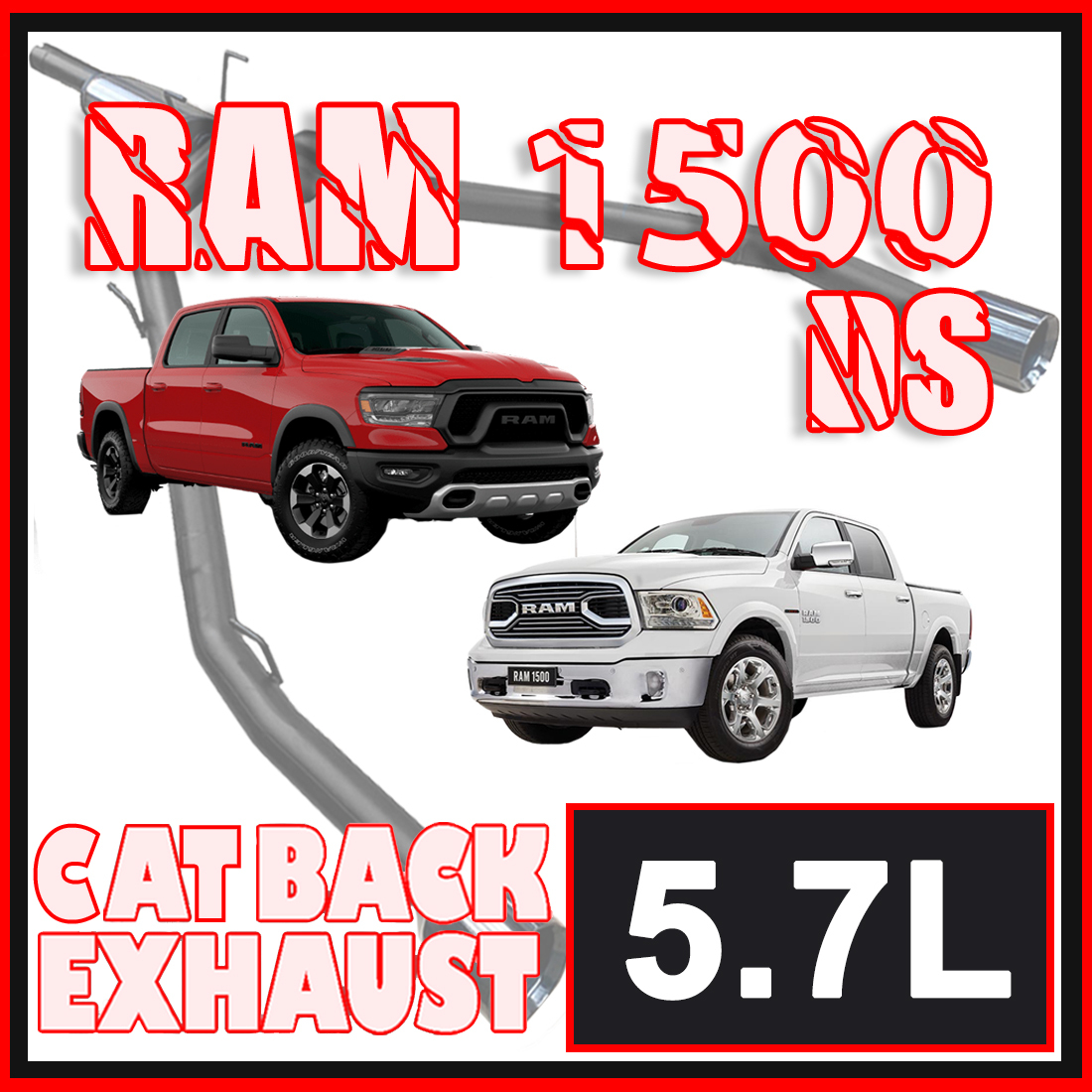 RAM 1500 5.7L V8 3 inch Cat Back Exhaust