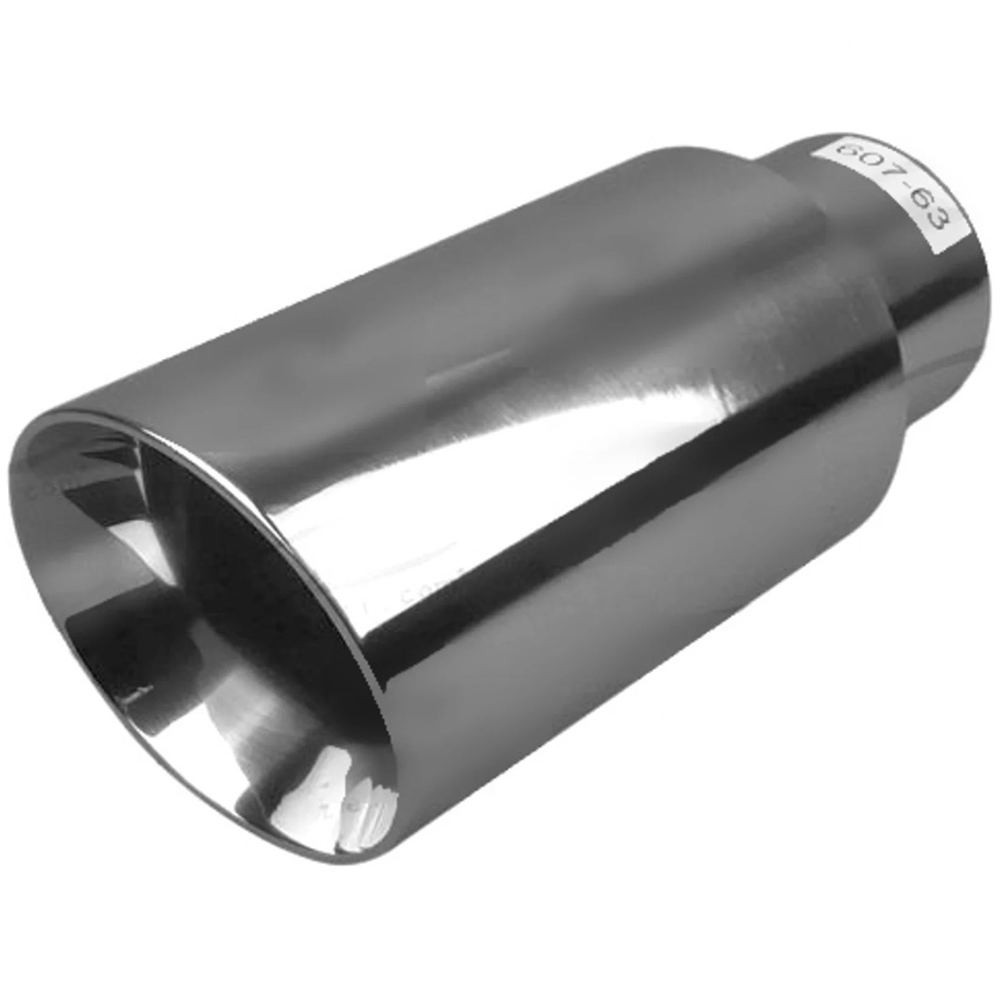 3.5" Exhaust Tip Double Walled / Angle Cut Inner Cone Polished Finished image
