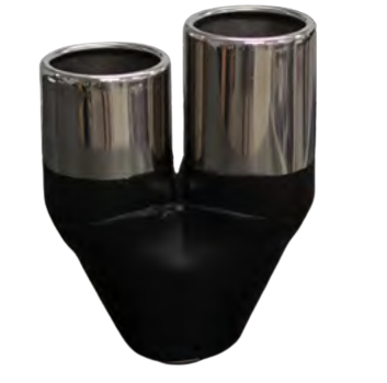 Redback Twin Exhaust Tip 2.25" Inlet Twin 2.5" Outlet Rolled In Staggered image