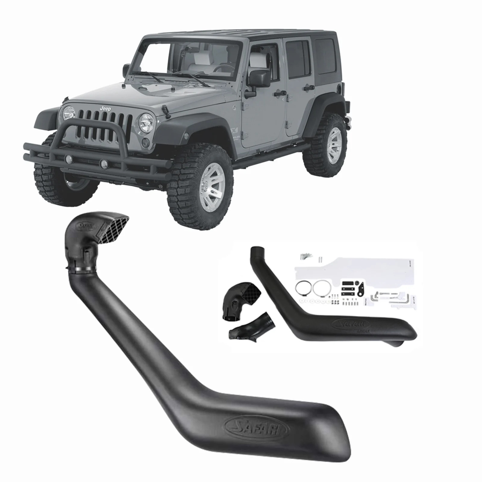  Petrol Jeep JK Wrangler '06-'11 (LHD) Safari Snorkel | Playtime