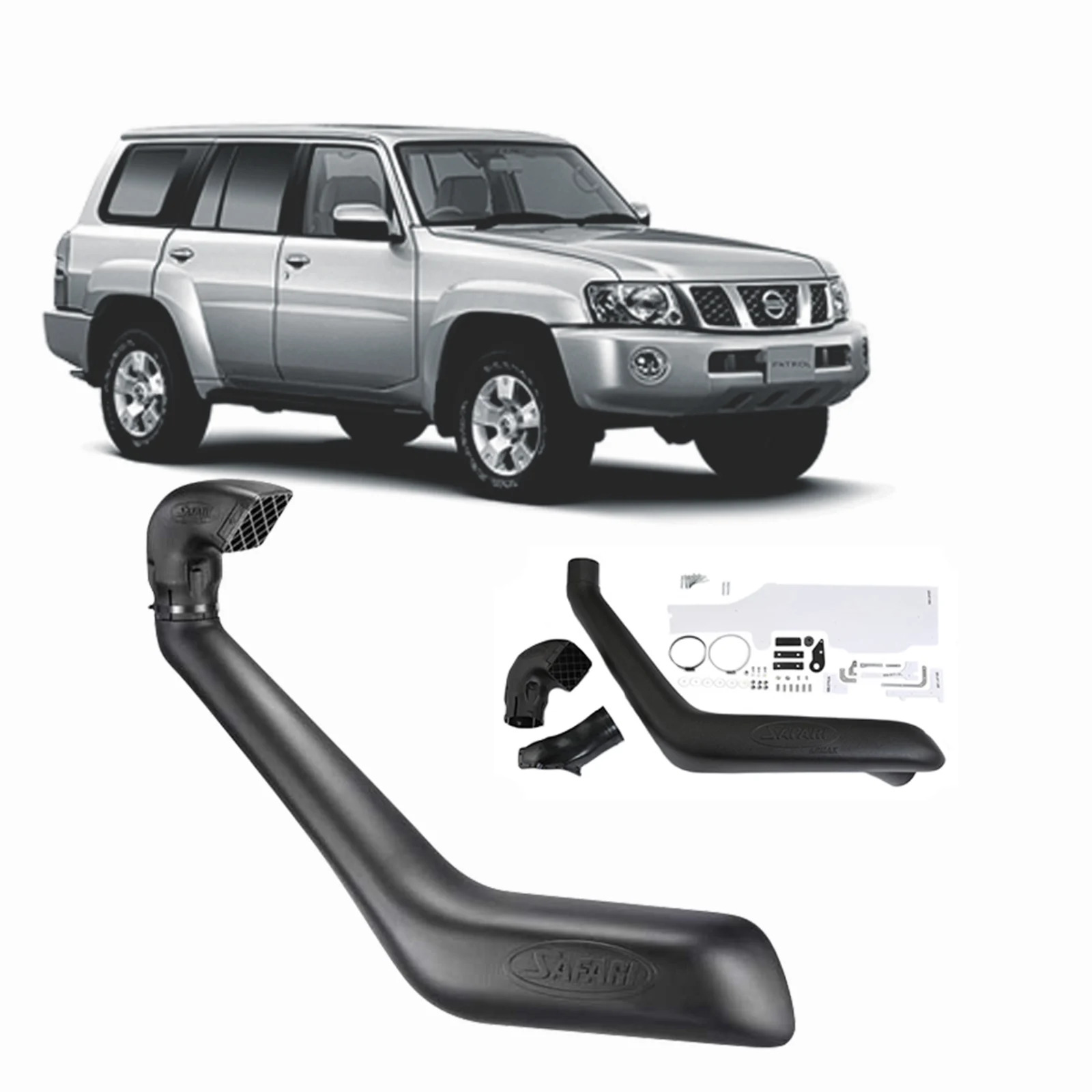 SAFARI SNORKEL NISSAN PATROL GU CAB CHASSIS SERIES 1 2 & 3 TD42 4.2L DIESEL 11/97-11/06 SS15HFD image