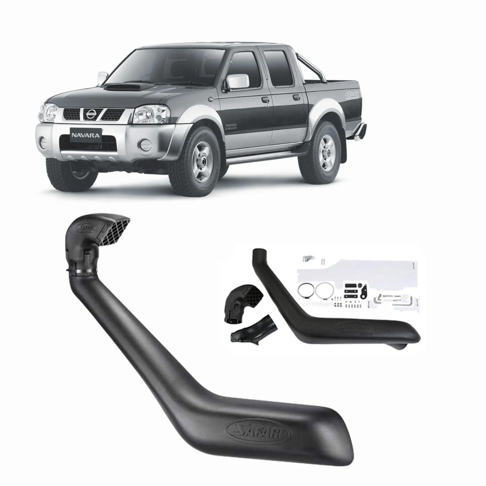 SAFARI SNORKEL NISSAN NAVARA D22 3.0L & 2.5L TURBO DIESEL SINGLE BATTERY image