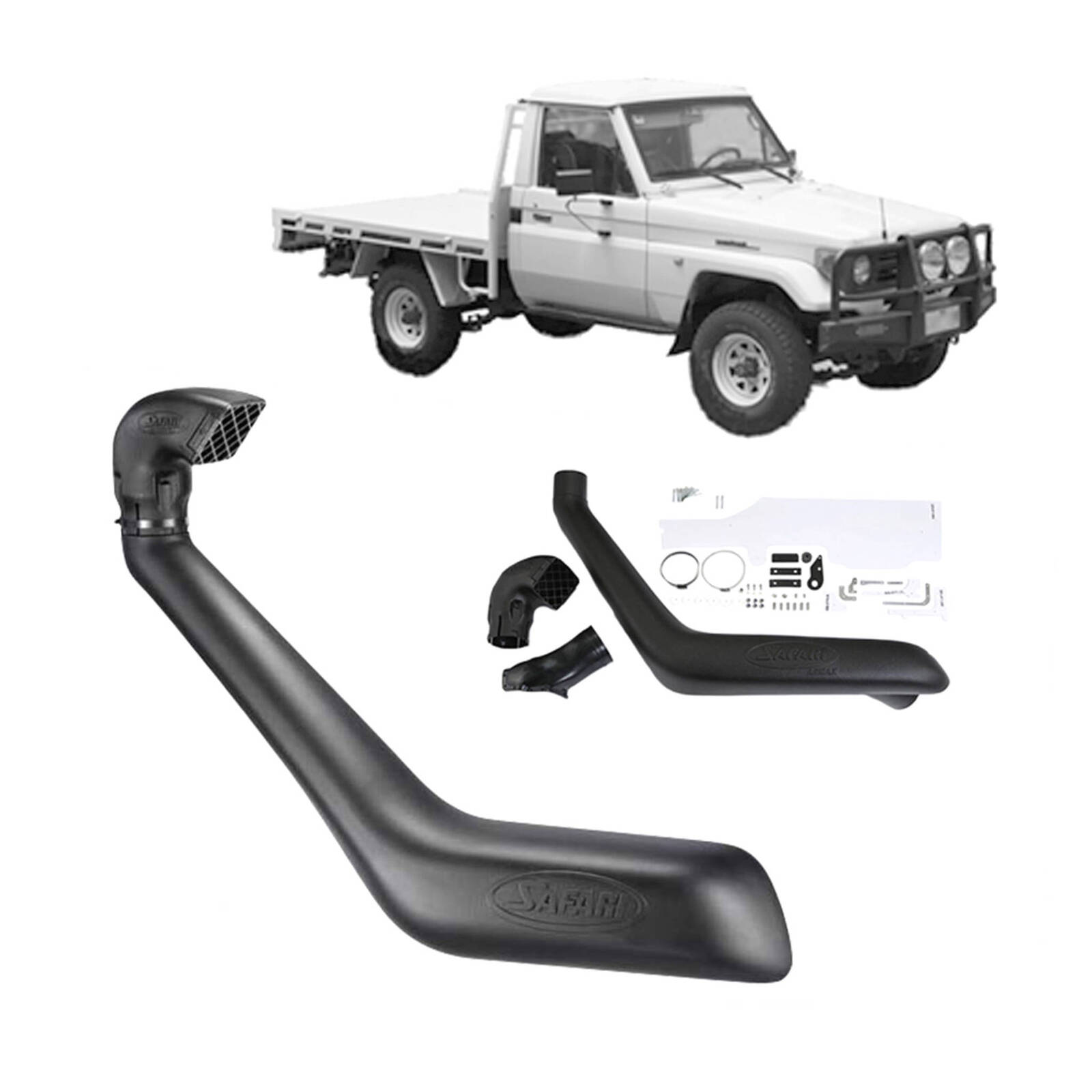 Safari Snorkel for Toyota Landcruiser 75/78/79 Narrow Front 4.2 1HZ Only (01/1990 - 02/2007) image