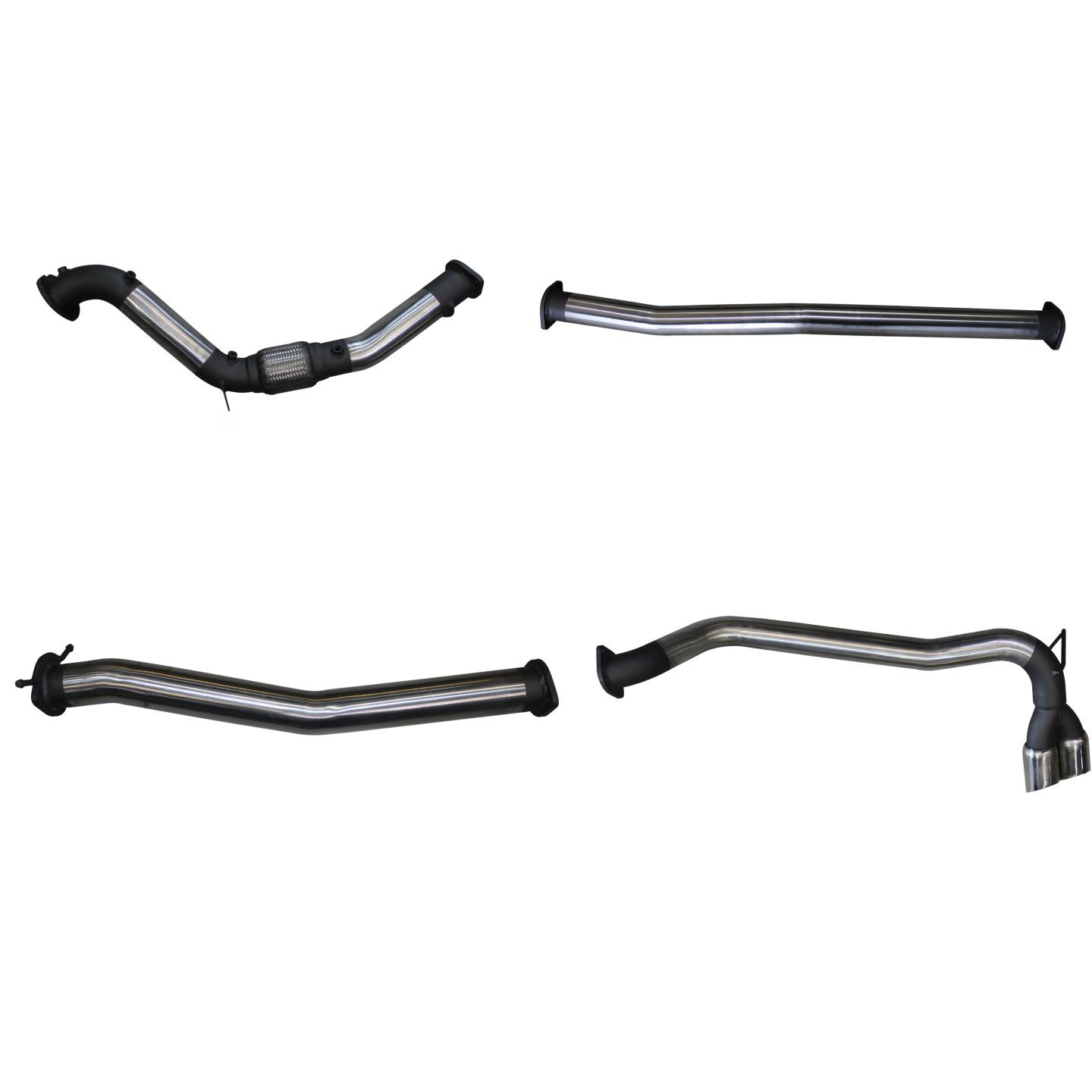 Manta Ford PX2 Ranger 3.2L Turbo Back Without Cat & Without Muffler, twin side tips Stainless Steel image
