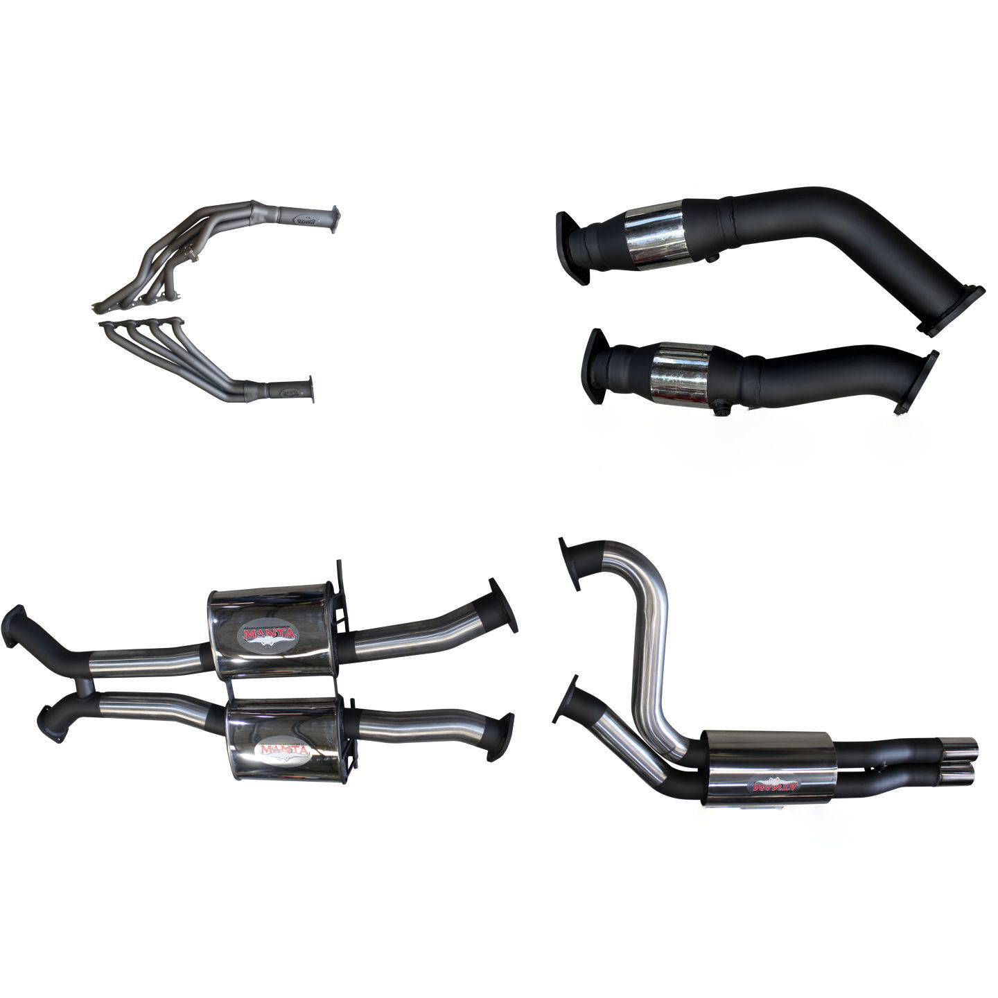 Manta Holden Commodore VP VR VS Sedan 5L V8 IRS 3in Dual With Extractors Stainless Steel image