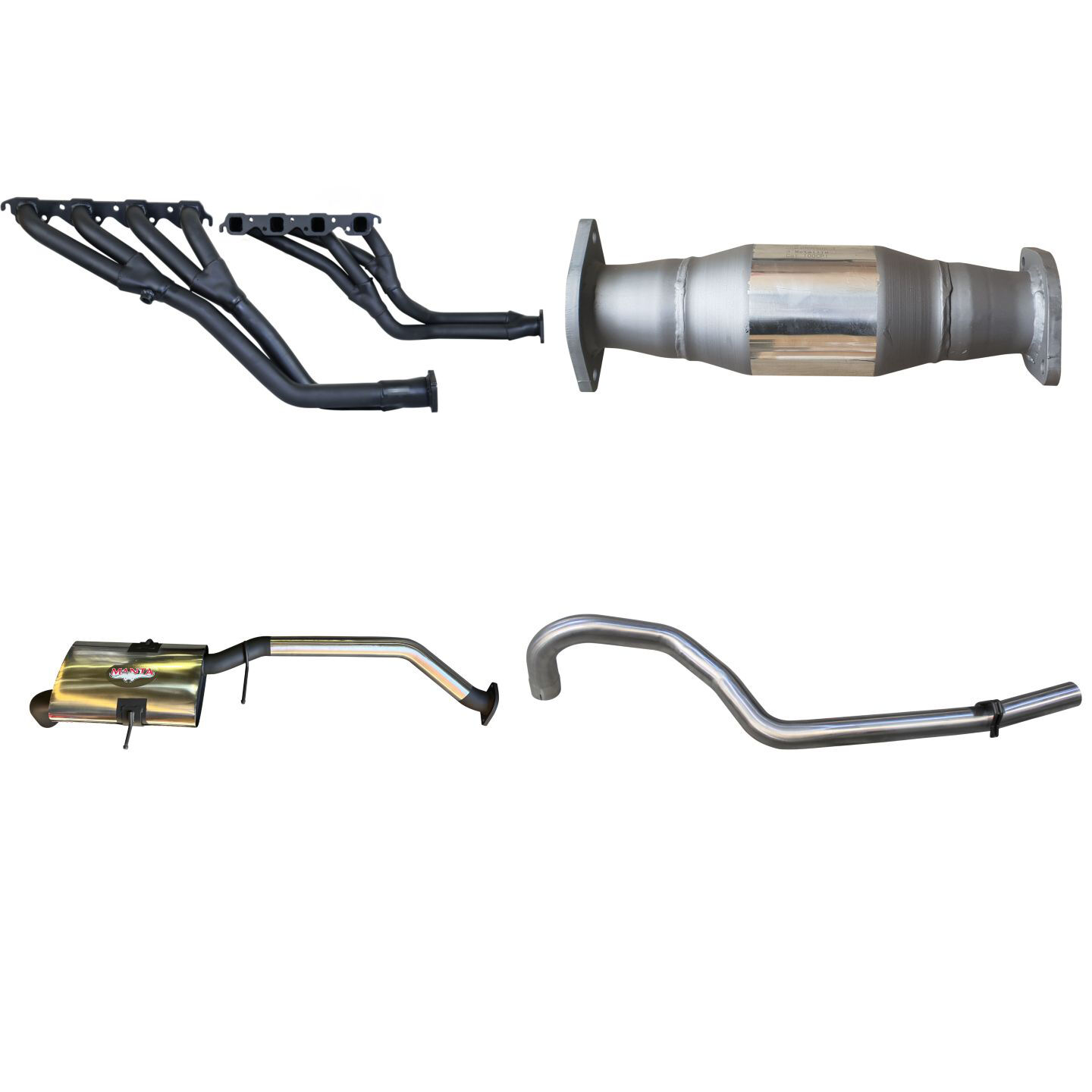 Manta Holden Commodore VN VP VR VS Ute 5.0L Manual V8 2.5in With Extractors Tailpipe Stainless Steel image