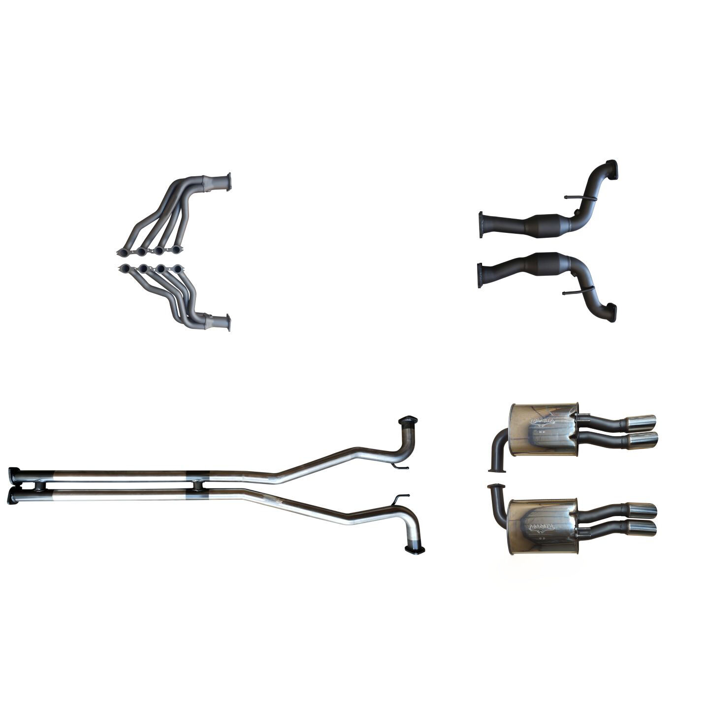 Manta Holden VE Ute & Maloo 2.5in With Extractors Hotdog/Muffler Stainless Steel image