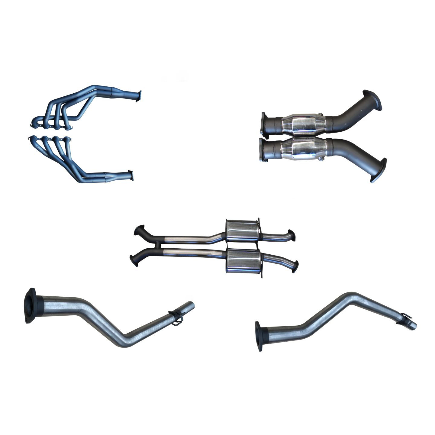 Manta Holden Commodore VU VY VZ V8 Ute 3in L & R With 1 7/8 in Extractors Muffler/Tailpipe Stainless Steel image