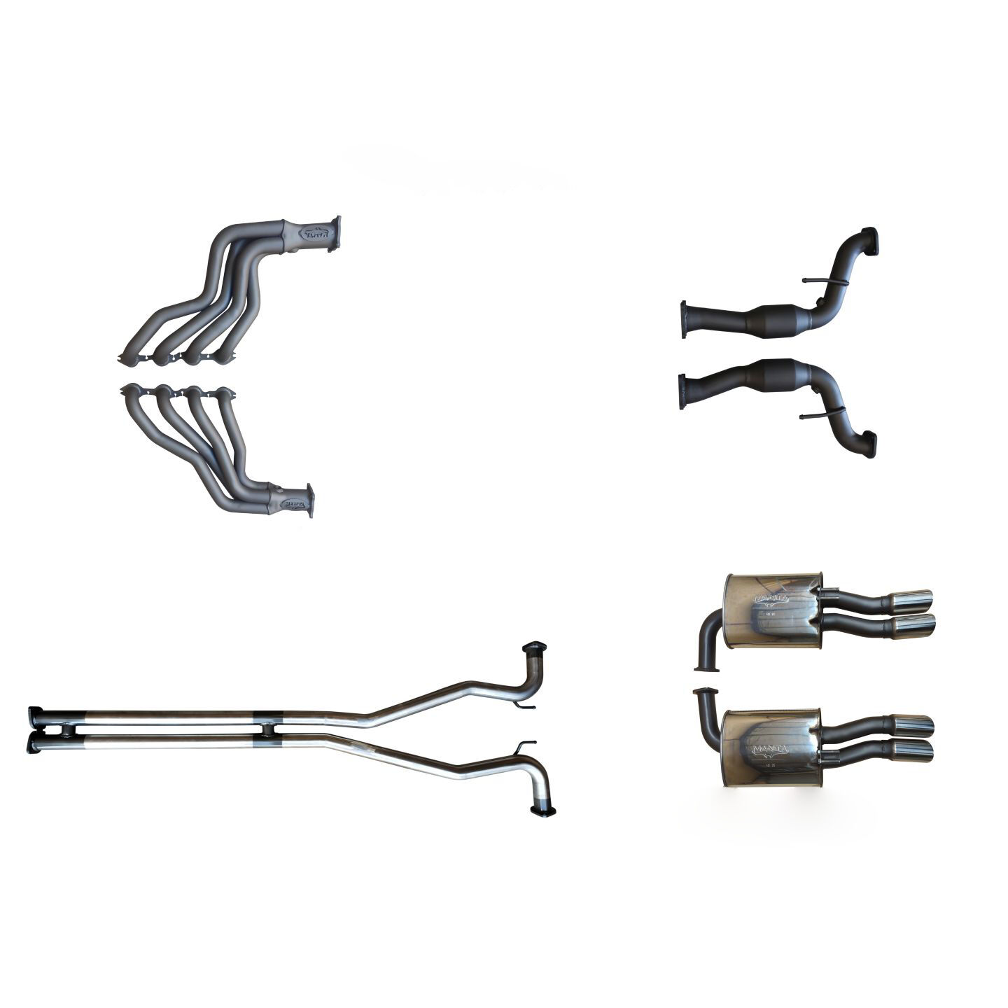 Manta Holden Commodore VF Ute 2.5in With Extractors WOM/Muffler Stainless Steel image