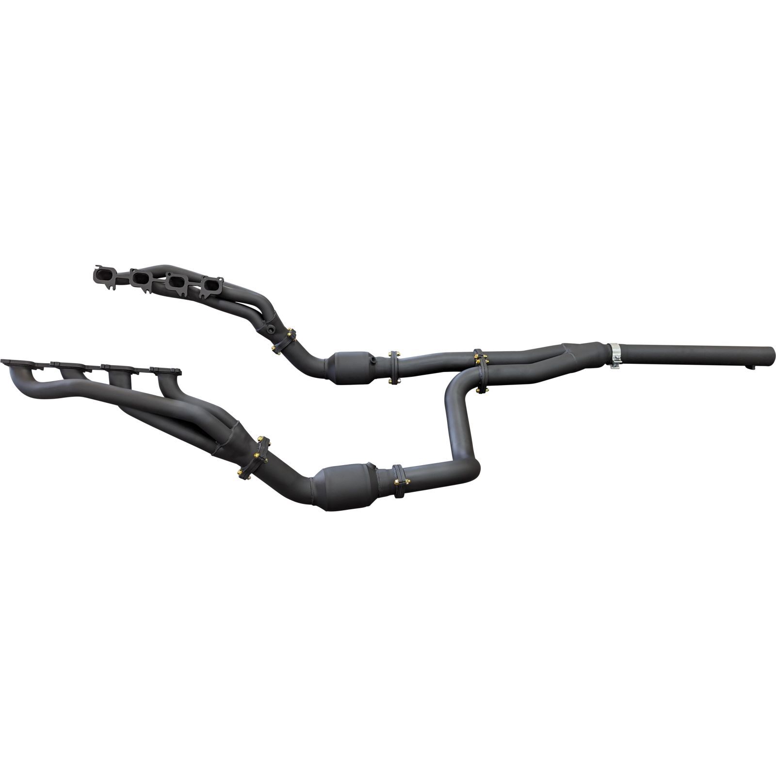 Manta RAM 1500 DS 5.7L V8 Extractors & Cats kit, to bolt to Factory Exhaust or MANTA 3in single Catback Stainless Steel image