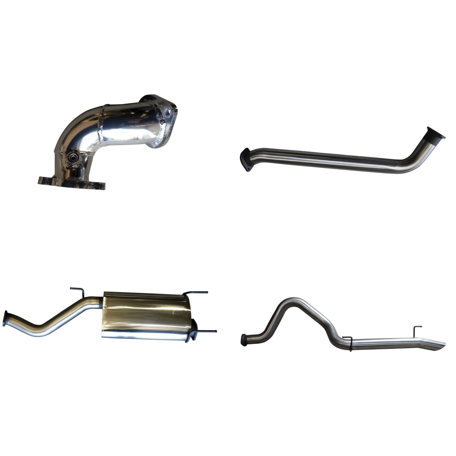 Manta Toyota Landcruiser HDJ100 4.2L TD Wagon 3in Centre Muffler & Rear Tail Stainless Steel image
