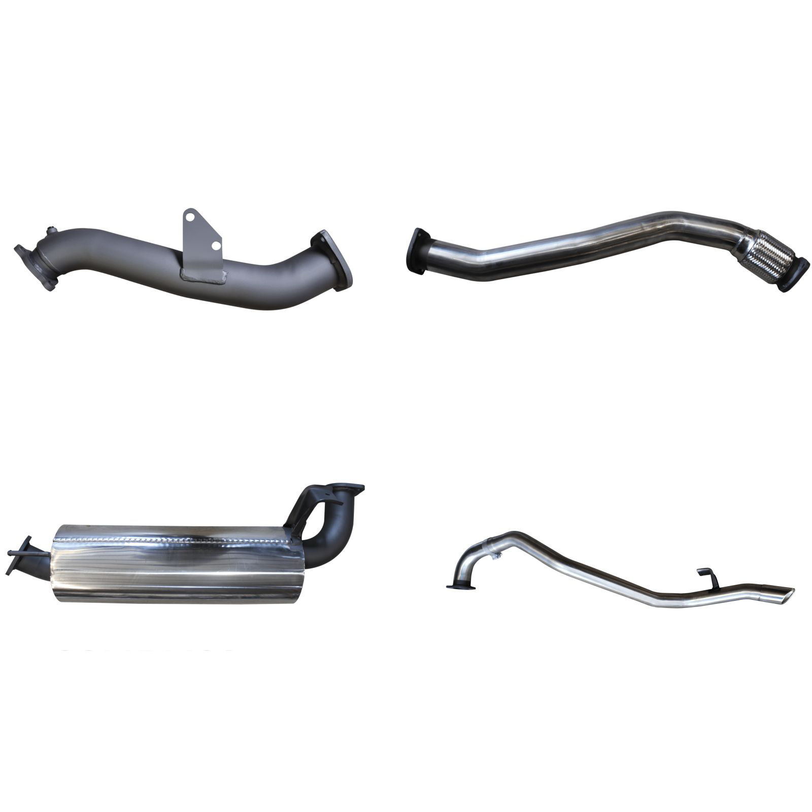 Manta Toyota Landcruiser HZJ80 3IN Turbo Back With Muffler TO SUIT DTS Turbo Kit Stainless Steel image