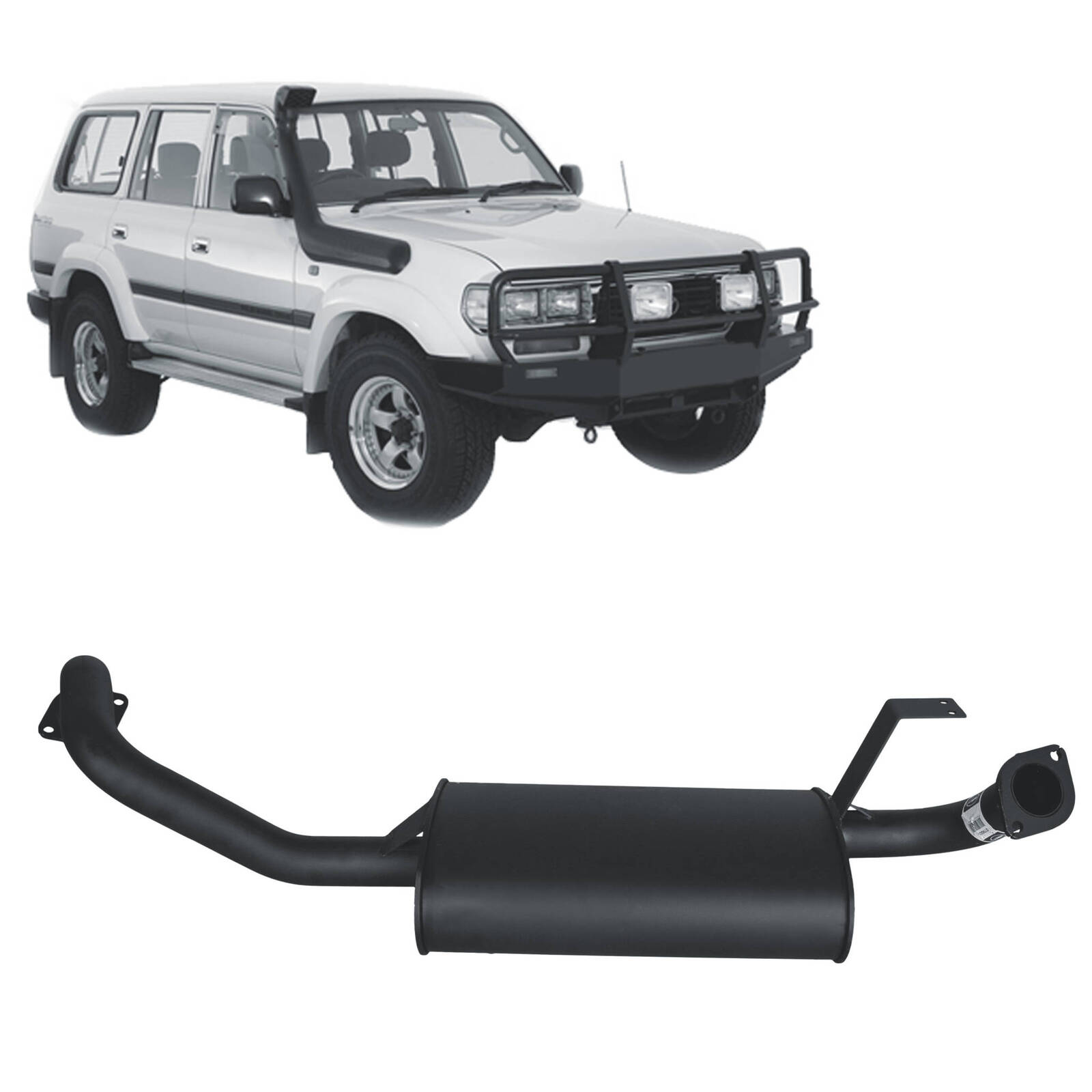 Redback Performance Centre Muffler Assembly for Toyota Landcruiser 80 Series Wagon 4.2L 1HZ & 4.5L FZ (01/1990 - 02/1998) image