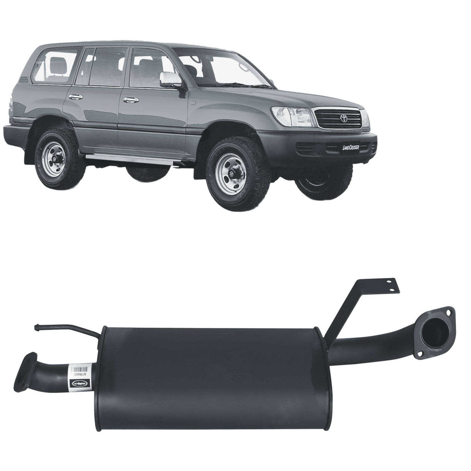 Redback Performance Centre Muffler Assembly for Toyota Landcruiser 105 Series Wagon 4.2L 1HZ & 4.5L FZ (03/1998 - 10/2007) image
