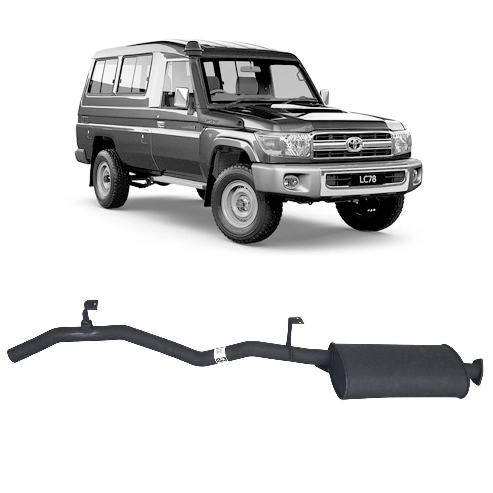 Redback Performance Tailpipe Assembly for Toyota Landcruiser 75/78/79 Series 4.2L 1HZ (01/1990 - 01/2007) image