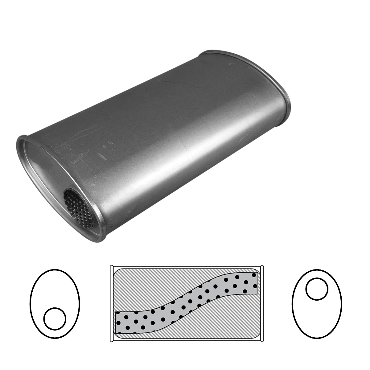 9" x 4" Oval, 14" Long, 2 1/4", O/O, No Spigots, Mega Power, Mild image