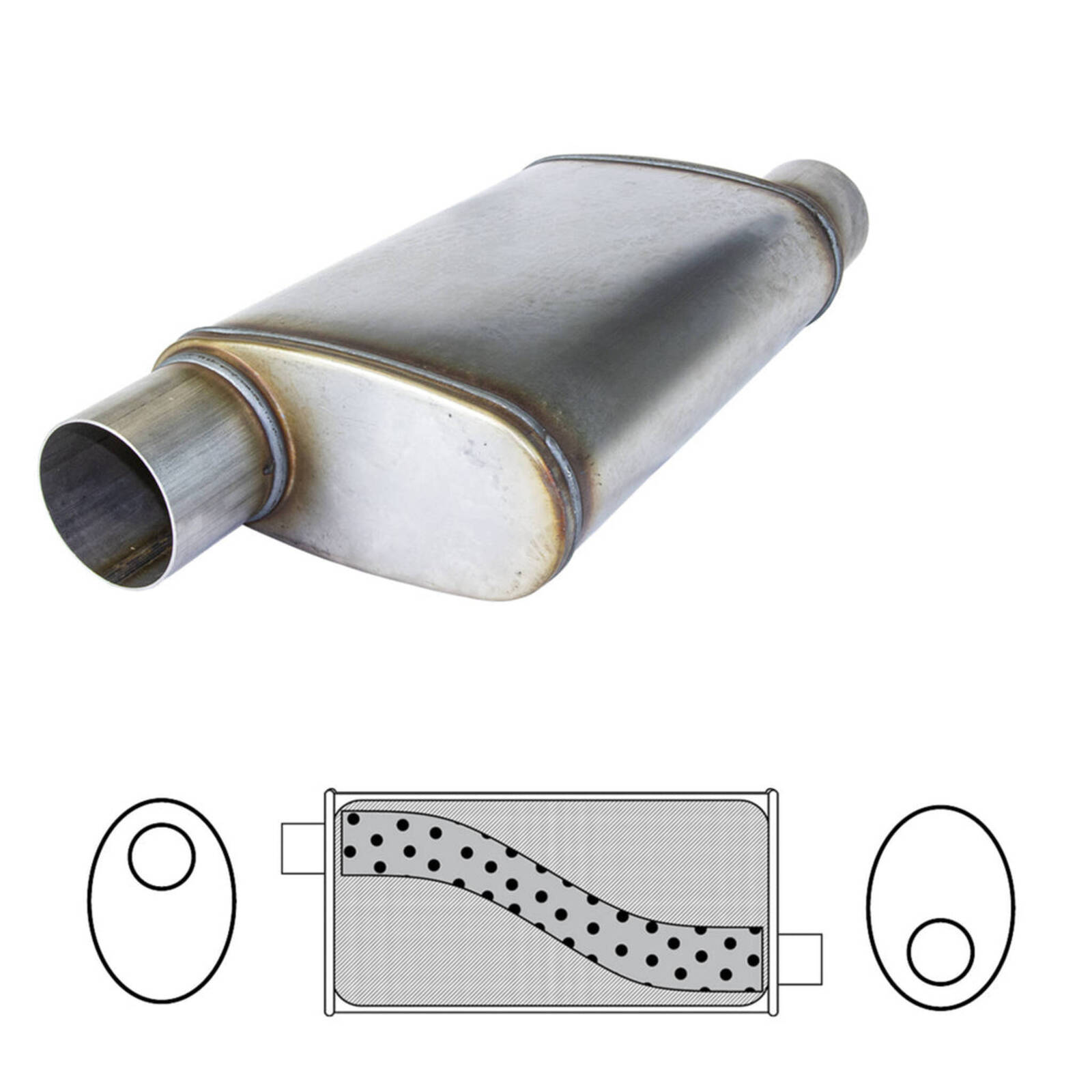 9X4 STR 14" O/O 2.5" W/ SPIGOT409 STAINLESS image
