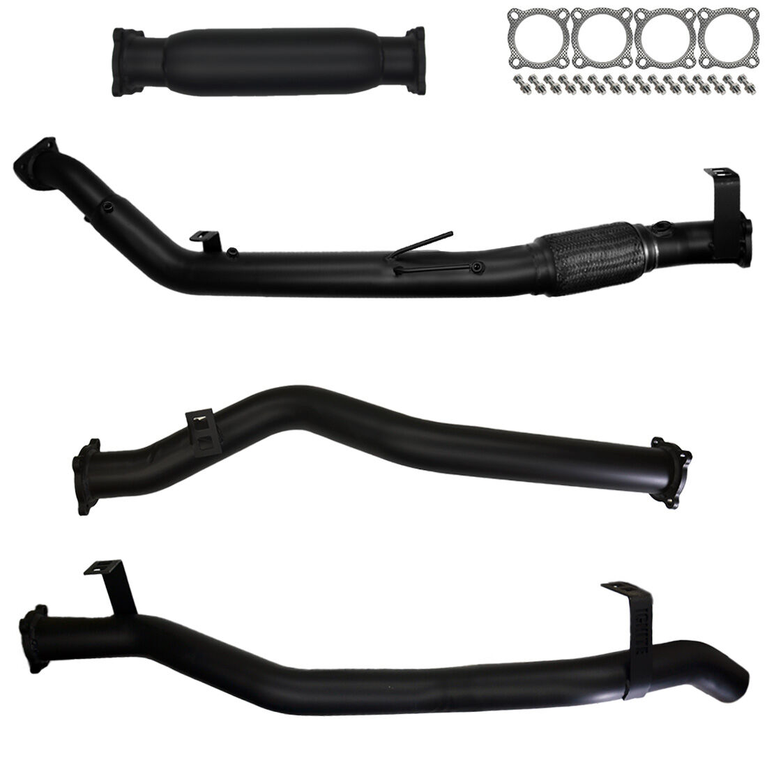 Toyota Landcruiser Exhaust 79 Series V8 D/Cab Turbo Back No Cat & Hotdog 409 Stainless Steel image