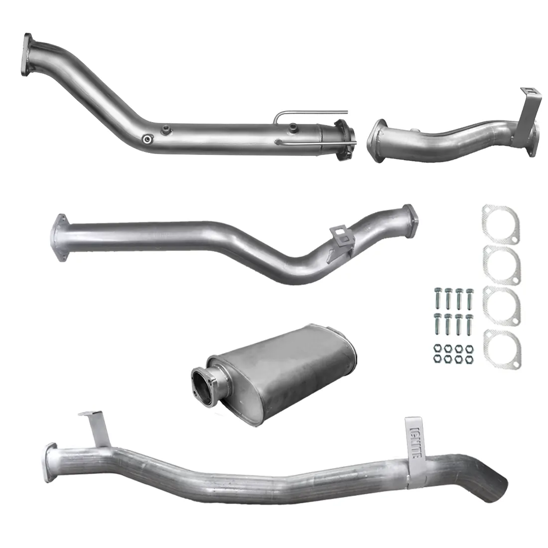 Toyota Landcruiser Exhaust 79 Series V8 D/Cab Turbo Back No Cat & Muffler Raw Aluminised Steel