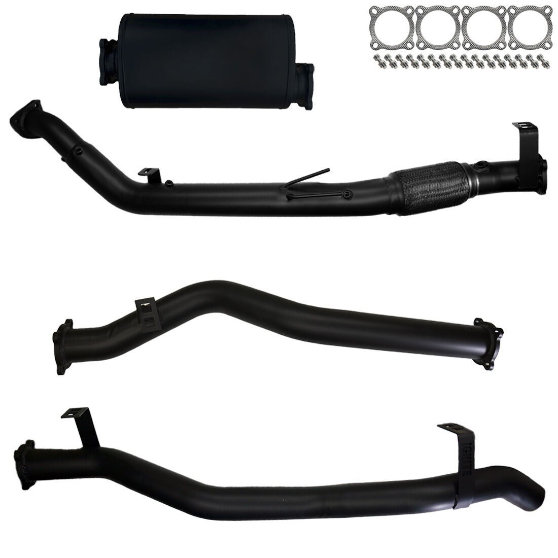Toyota Landcruiser Exhaust 79 Series V8 D/Cab Turbo Back No Cat & Muffler 409 Stainless Steel image