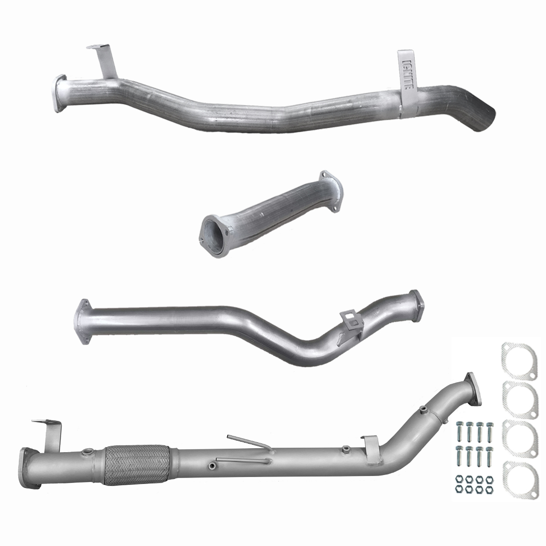 Toyota Landcruiser Exhaust 79 Series V8 D/Cab Turbo Back No Cat & Straight Pipe Only Raw Aluminised Steel image