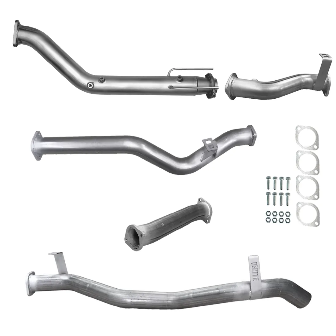 Toyota Landcruiser Exhaust 79 Series V8 D/Cab Turbo Back No Cat & Straight Pipe Only Raw Aluminised Steel