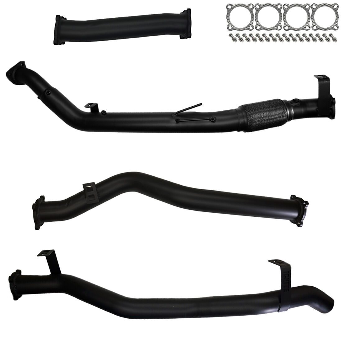 Toyota Landcruiser Exhaust 79 Series V8 D/Cab Turbo Back No Cat & Straight Pipe Only 409 Stainless Steel image