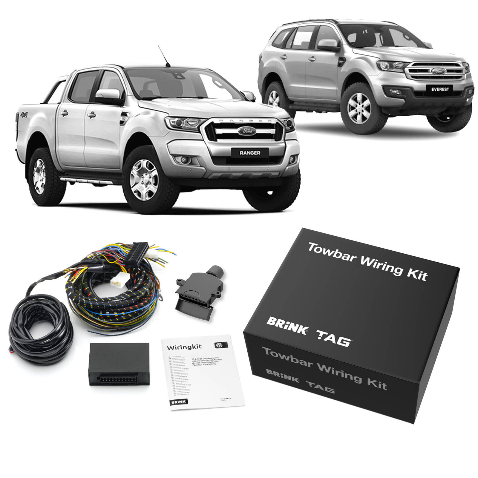 TAG Heavy Duty Towbar & Direct Fit Wiring Harness for Ford Ranger PX2, PX3 Cab Chassis (06/2015 - 05/2022) image