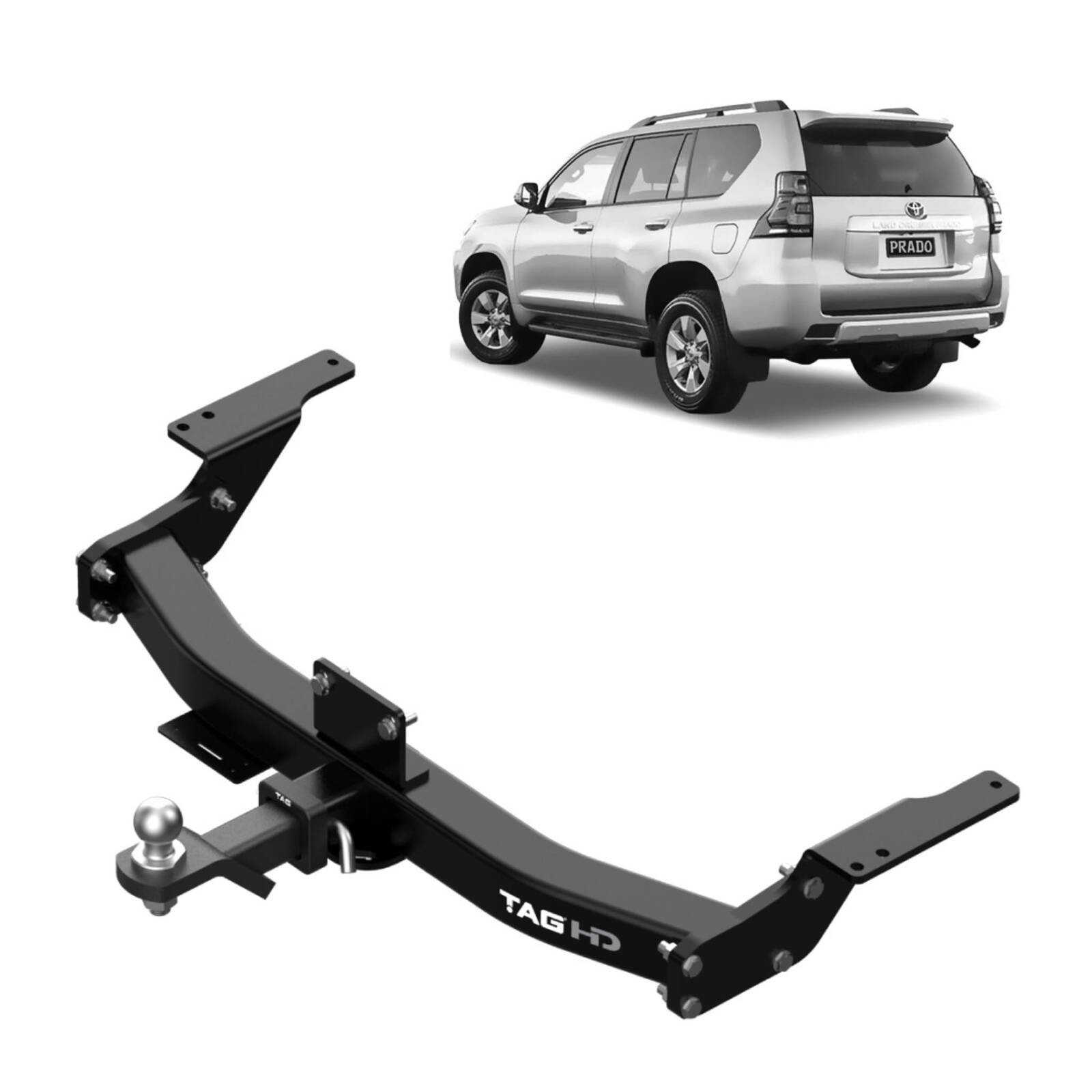 TAG Heavy Duty Towbar for Toyota Prado with Spare Wheel (08/2009 - on) image