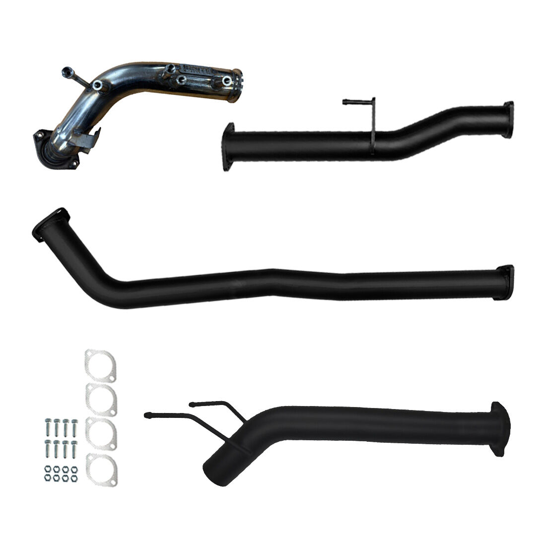 Toyota Hilux Exhaust 2.8L Turbo Back No Cat with Diff Dump Pipe Only Black Aluminised Steel image