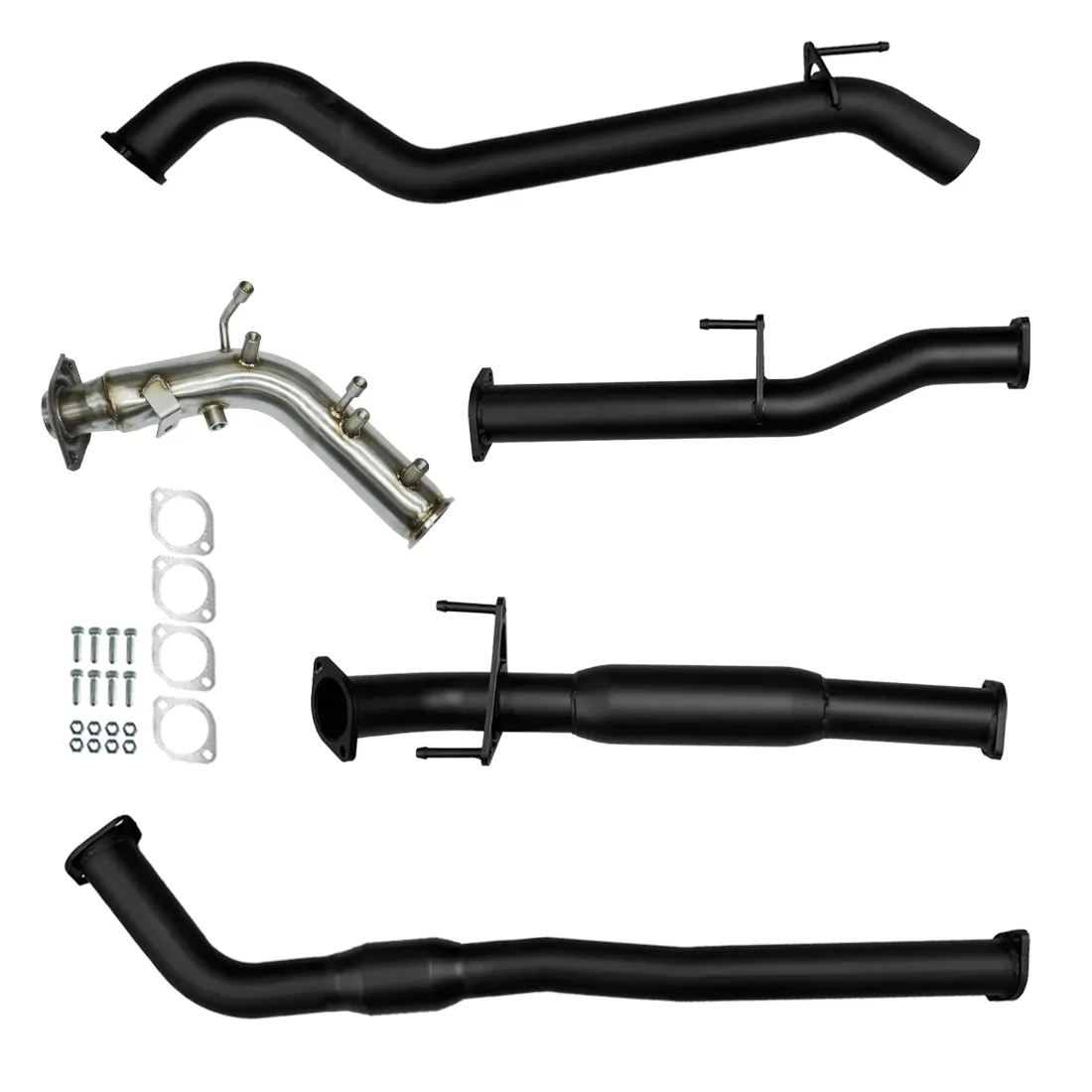 Toyota Hilux Exhaust 2.8L Turbo Back Cat with Hotdog Black Aluminised Steel