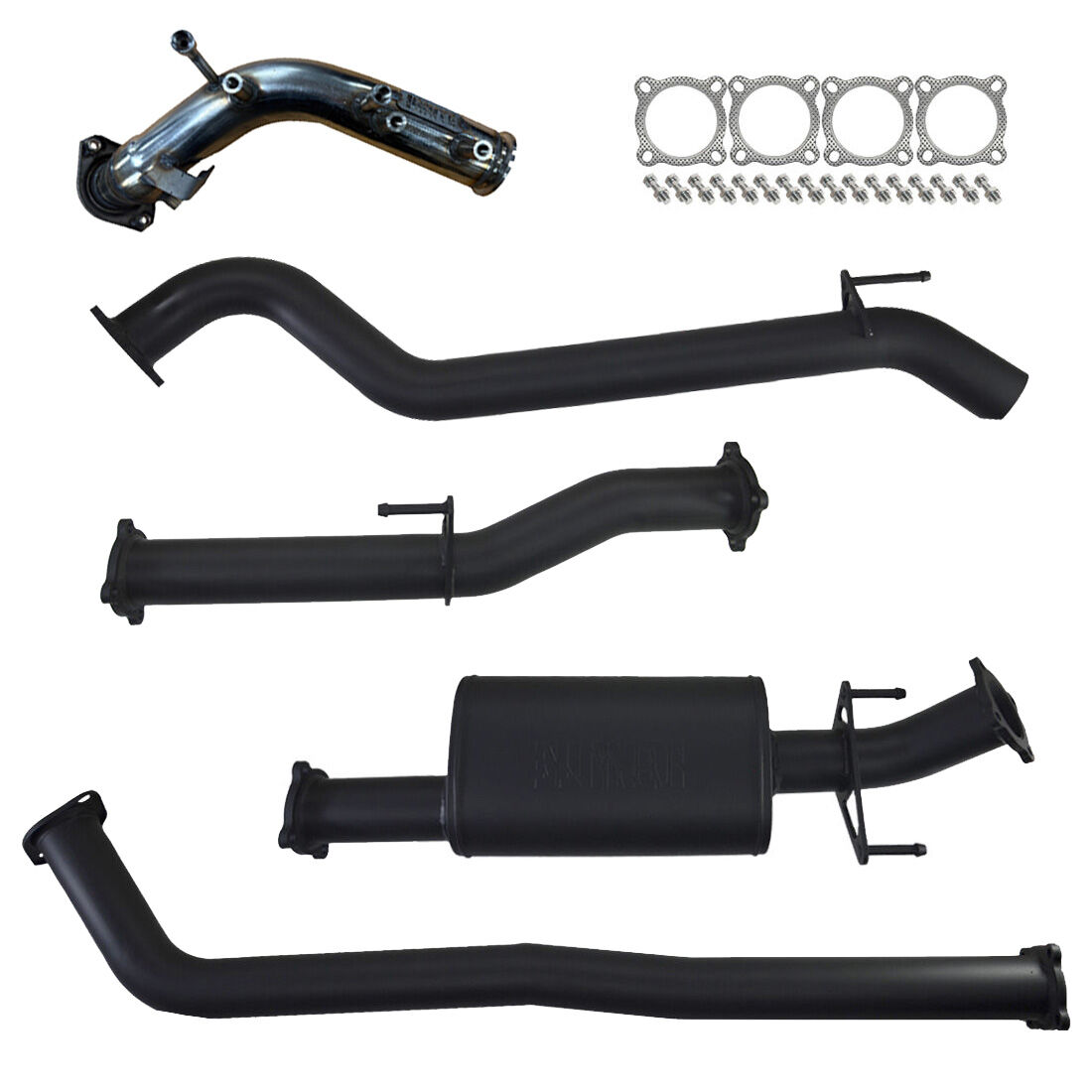 Toyota Hilux Exhaust 2.8L Turbo Back No Cat with Muffler 409 Stainless Steel image