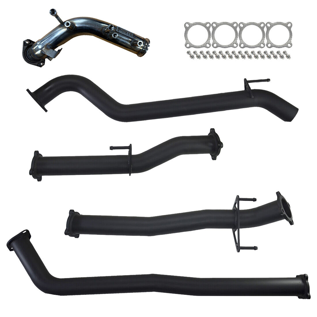 Toyota Hilux Exhaust 2.8L Turbo Back No Cat with Straight Pipe Only 409 Stainless Steel image