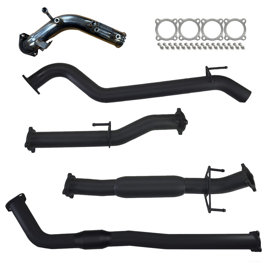 Toyota Hilux Exhaust 2.8L Turbo Back Cat with Hotdog 409 Stainless Steel image