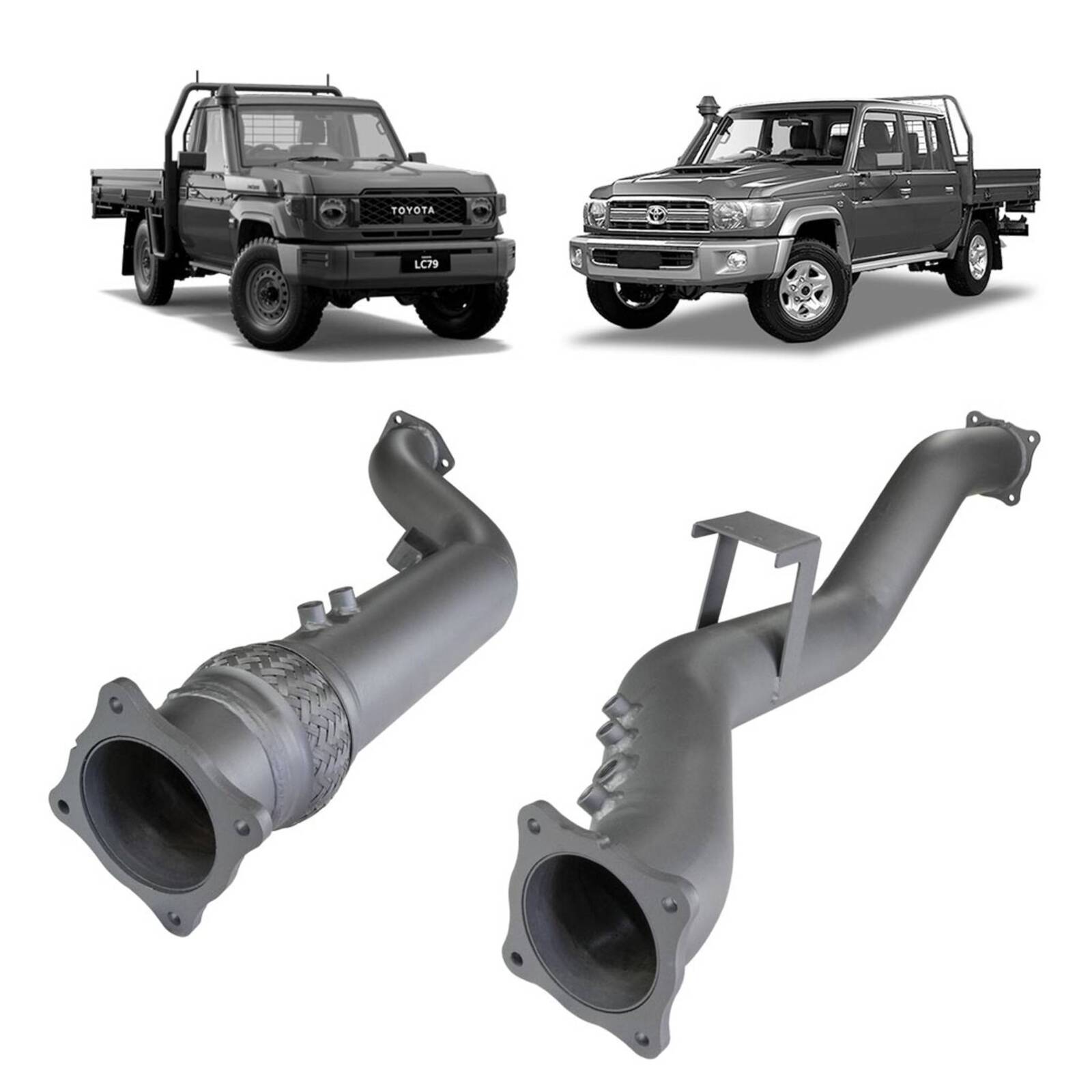 Redback Extreme Duty 4" Exhaust DPF Adaptor Kit for Toyota Landcruiser 79 Series (2016 - on) image