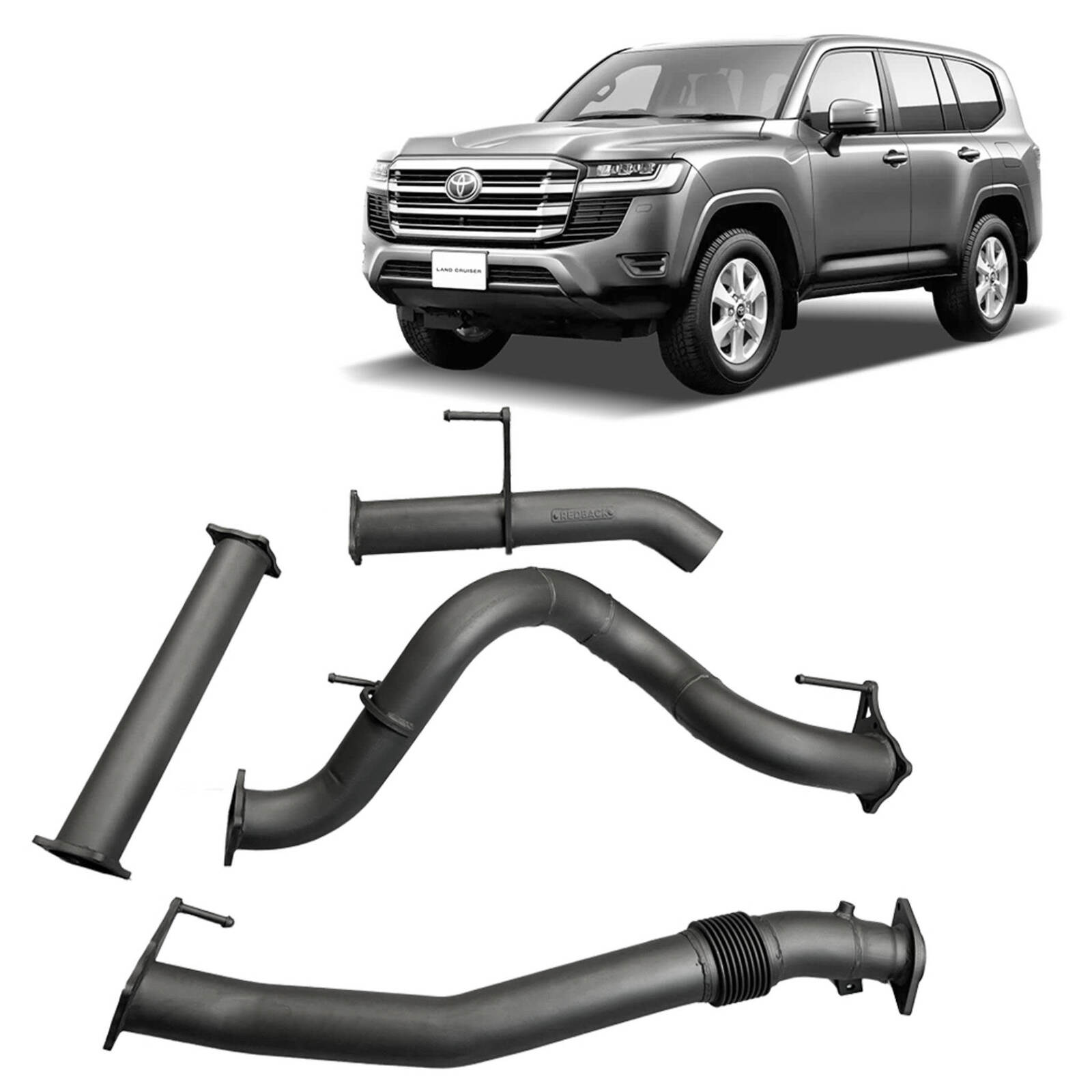 3.5" DPF Back Exhaust for Toyota Landcruiser 300 Series Wagon / SUV Pipe Only image