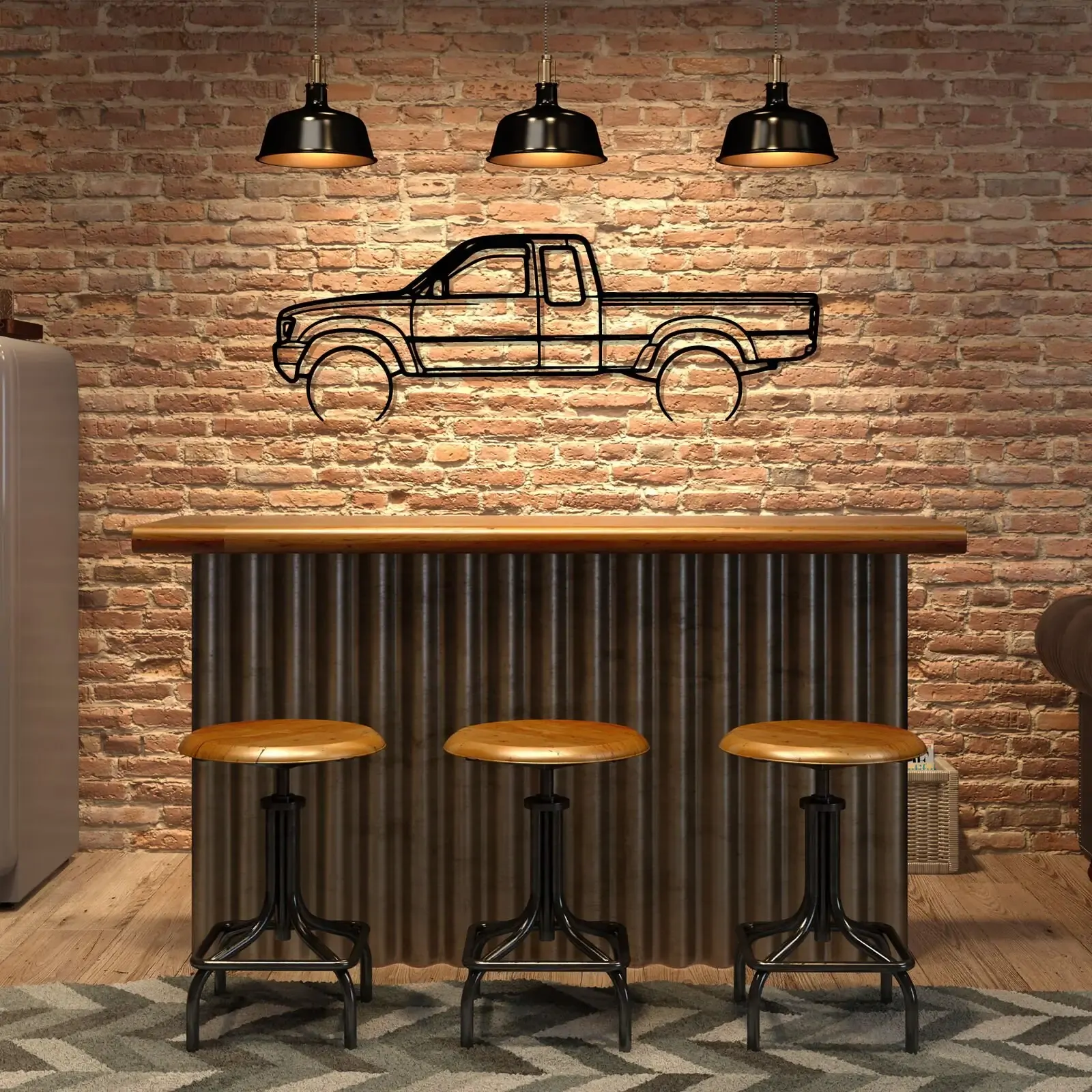 Toyota 1991 Hilux Silhouette Metal Wall Art