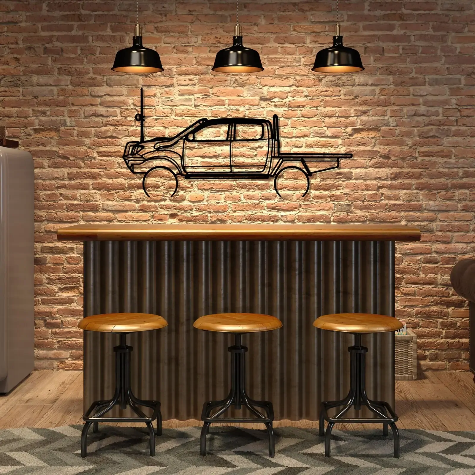 Toyota Hilux Silhouette Metal Wall Art
