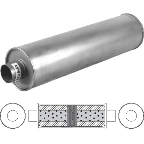6" Round, 24" Long, 2" C/C Baffled, Aluminised image