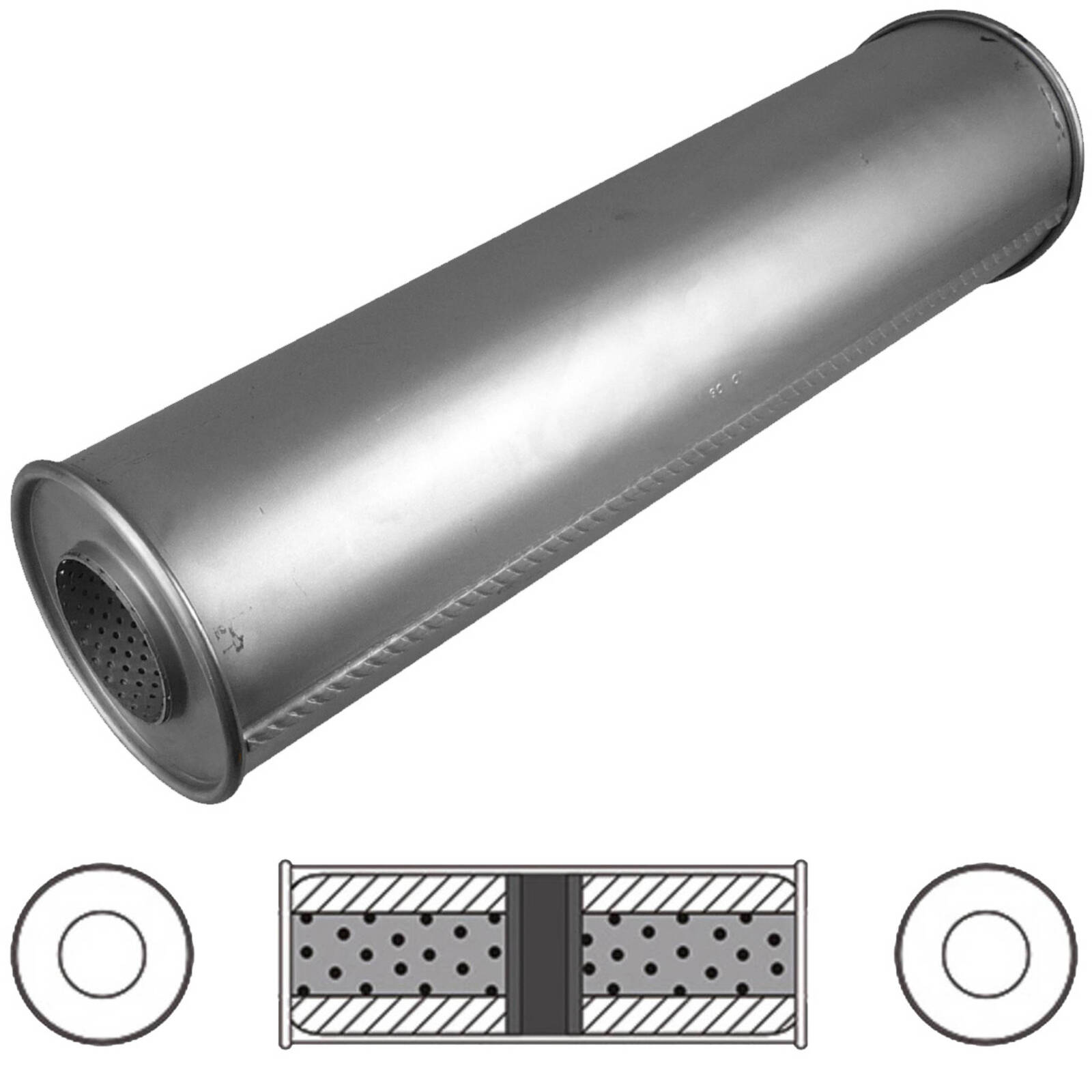 6" Round, 24" Long, ID 2 1/4" C/C Chambered, Aluminised image