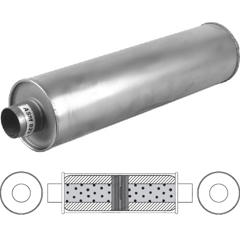 6" Round, 24" Long, ID 2 1/2", C/C, O/Cham/Baff, G/P, Aluminised image