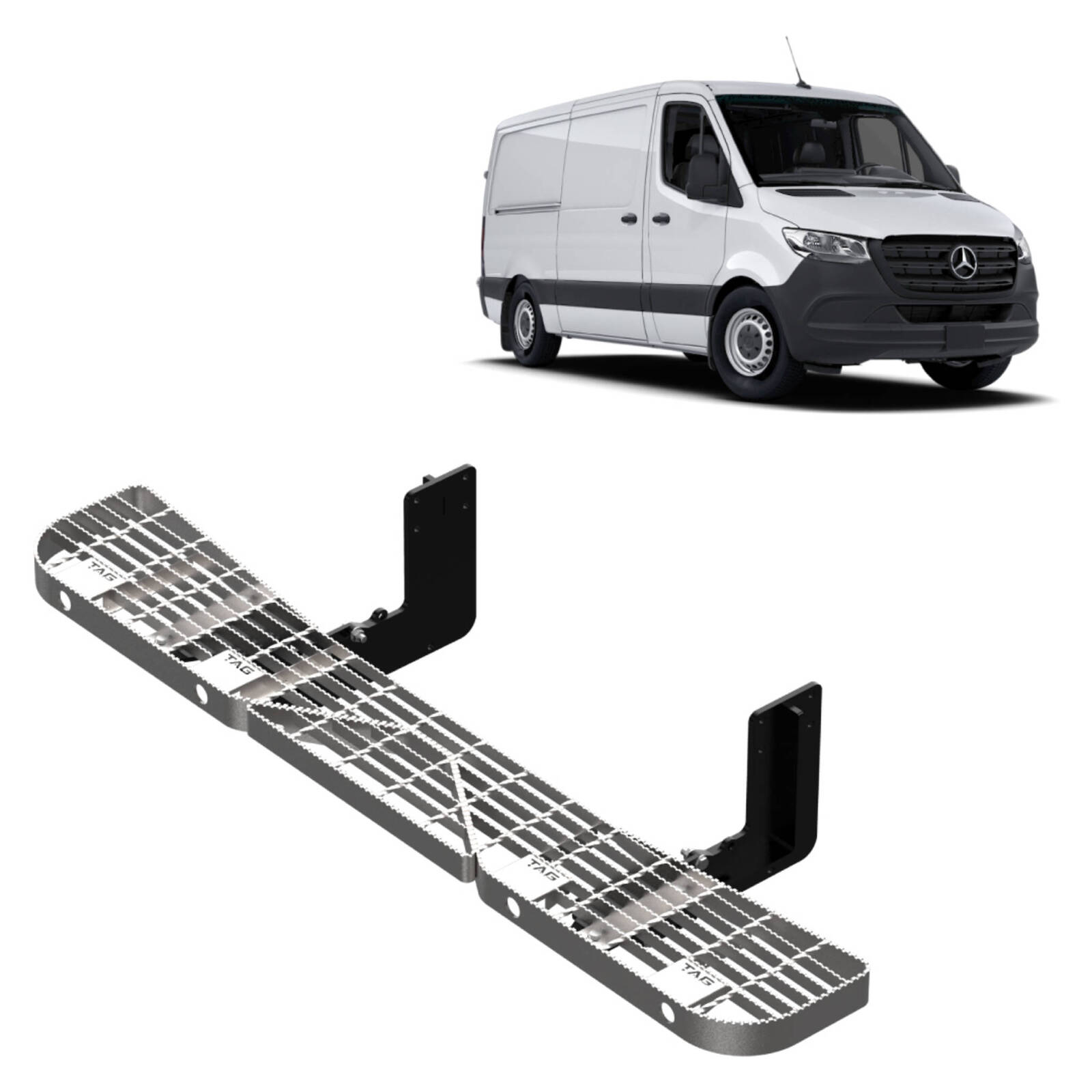 TAG Rear Step & Sensor Brackets for Mercedes-Benz Sprinter Narrow Chassis (02/2018 - on) image