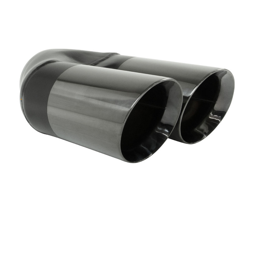 Papi Noah Black Stainless Steel Dual Wall Exhaust Tip – Twin 4" Outlet, 3" Inlet Angle Cut For A Bold Rear Look