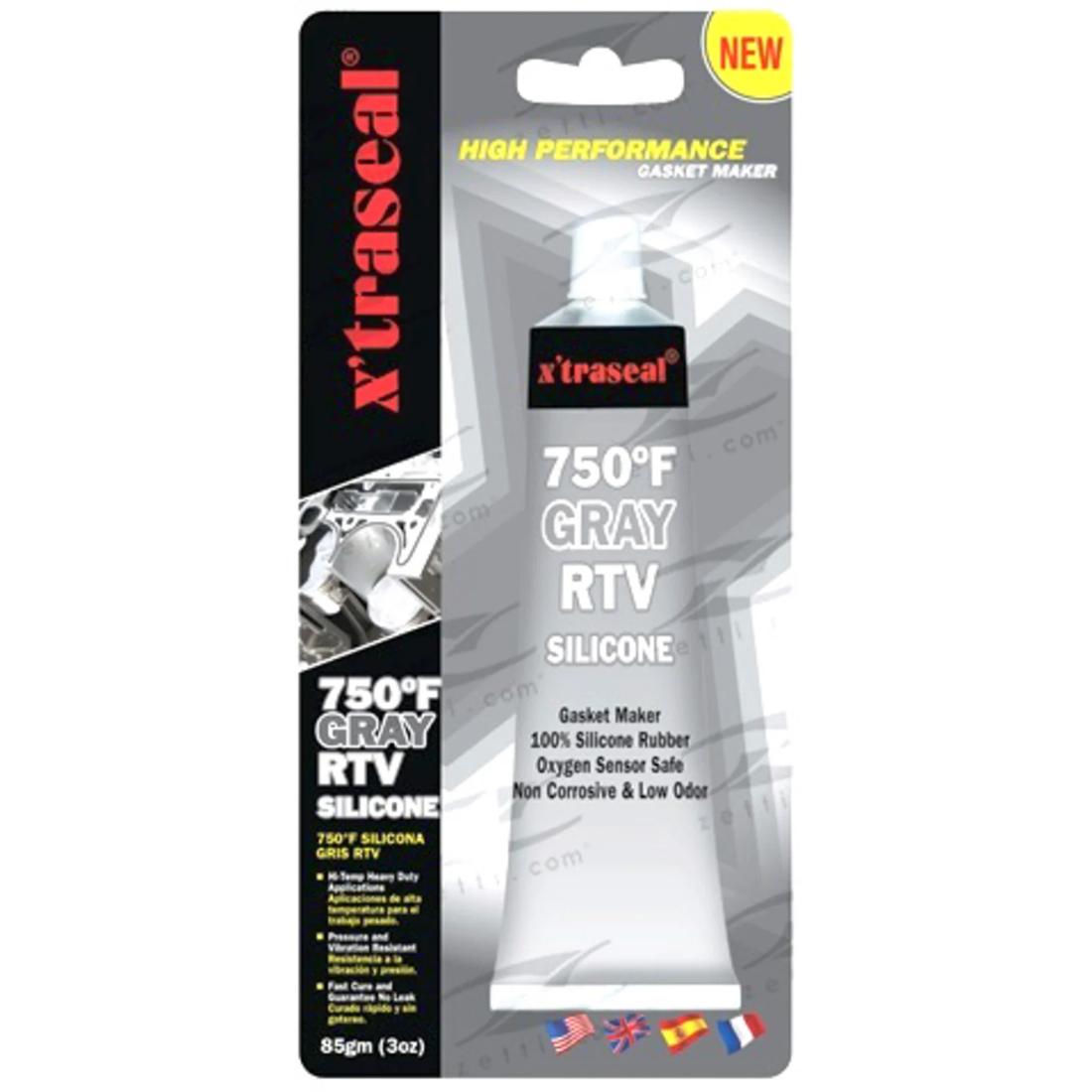 Gasket maker - 750 F, Gray RTV Silicone, 85g, Oxygen sensor safe image