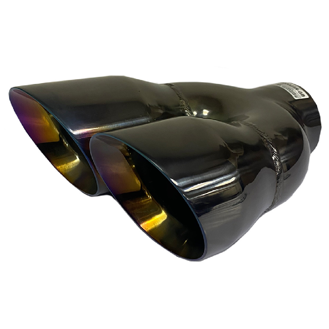 3" - Twin 4" Angle Cut Inner Cone Right Hand Tapered Black Chrome Finish image
